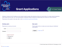 Tablet Screenshot of grants.alzheimers.org.uk